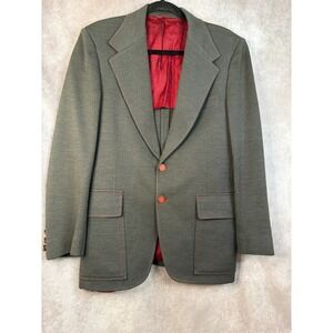 VTG 60/70s Amalgamated Clothing Workers of America Mens Charcoal‎ Red Blazer 40